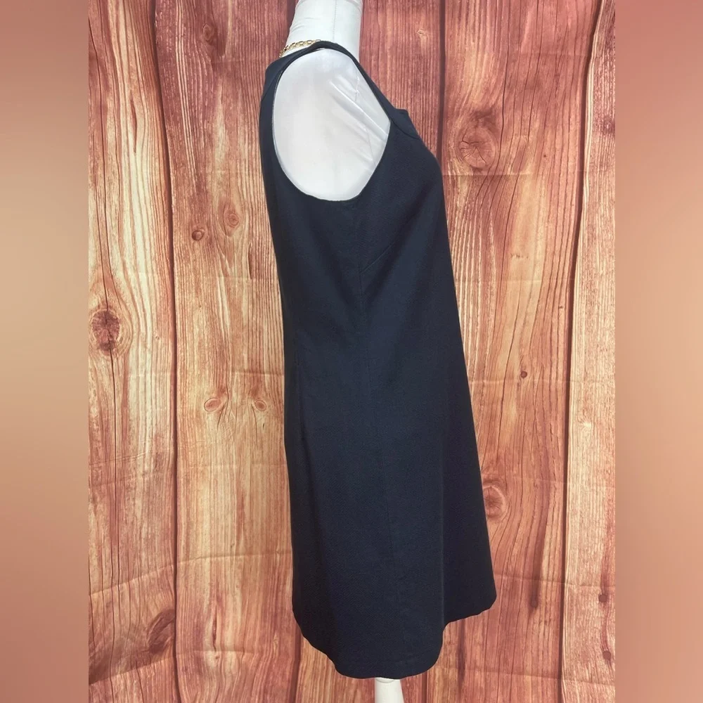 J. Crew Navy cotton blend sleeveless lined sheath dress women’s size 8